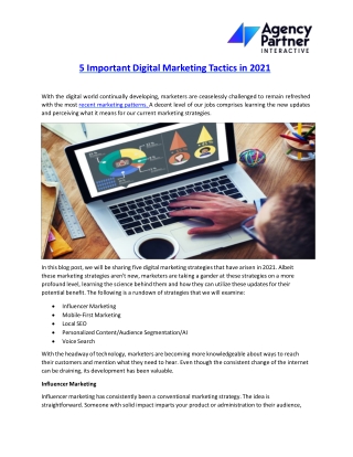 5 Important Digital Marketing Tactics in 2021