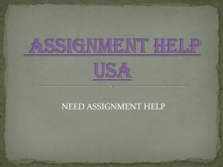 Assignment Help USA : NEED ASSIGNMENT HELP