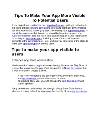 Tips To Make Your App More Visible To Potential Users