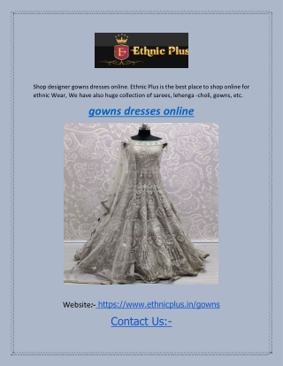 Gowns Dresses Online | Ethnicplus.in