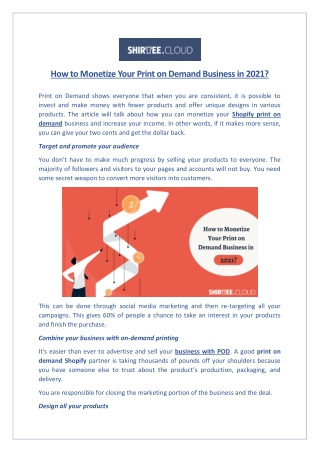 How to Monetize Your Print on Demand Business in 2021?