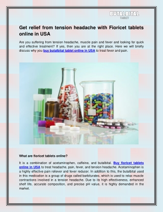Buy Fioricet Tablets Online in USA