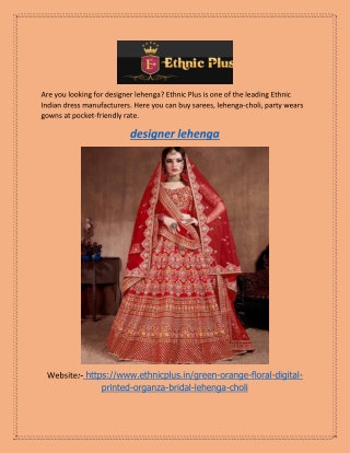 Designer Lehenga | Ethnicplus.in