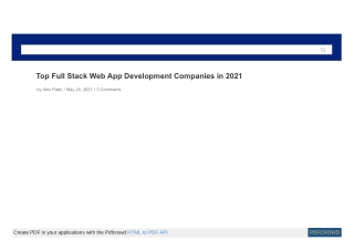 Top Full Stack Web App Development Companies in 2021