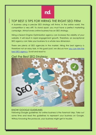 Top Best 5 Tips For Hiring The Right SEO Firm