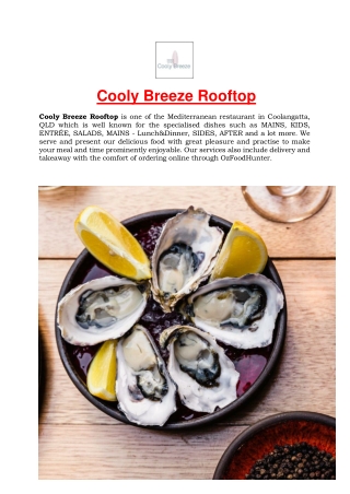 5% Off - Cooly Breeze Rooftop Menu Coolangatta, QLD