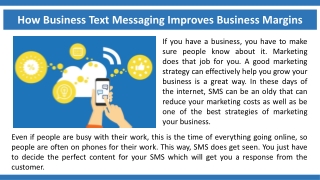 How Business Text Messaging Improves Business Margins
