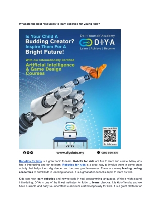 What are the best resources to learn robotics for young kids