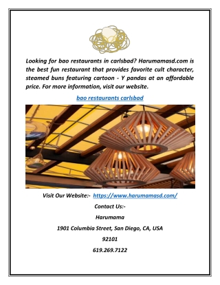 Bao Restaurants Carlsbad | Harumamasd.com