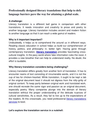 literary translations