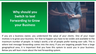Why should you Switch to text Forwarding to Grow your Business