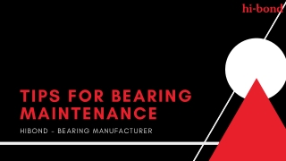 Tips for Bearing Maintenance