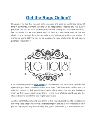 Get the Rugs Online