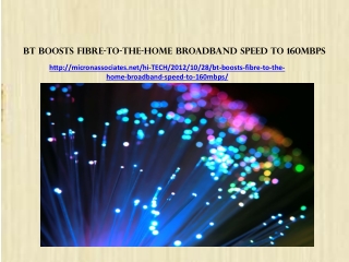 BT boosts fibre-to-the-home broadband speed to 160Mbps