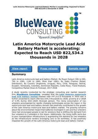 Latin America Motorcycle Lead Acid Battery Market