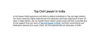 Top Civil Lawyer in India