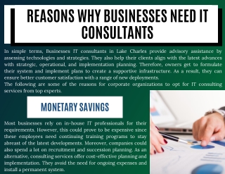 Reasons Why Businesses Need IT Consultants