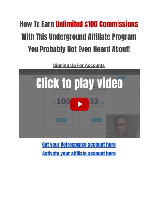 How To Earn Unlimited $100 Commissions With This Underground Affiliate Program