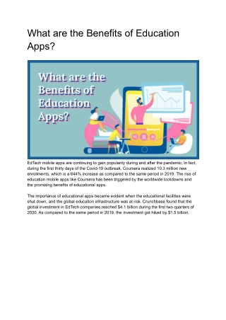 What are the benefits of education apps?