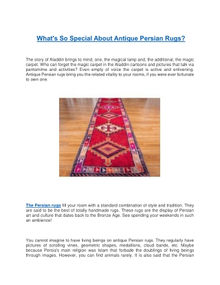What's So Special About Antique Persian Rugs