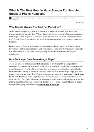 1What Is The Best Web Scraper For Emails & Phone Numbers When Using Google Maps