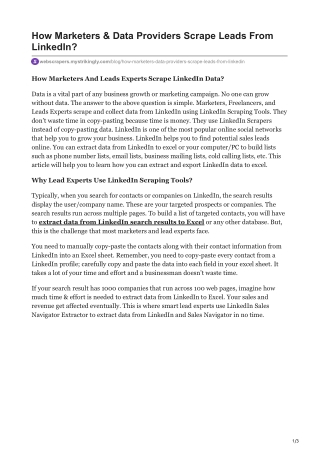 How Business Leads Experts Scrape Leads From LinkedIn & Sales Navigator