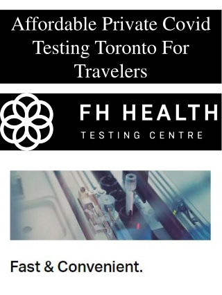 Affordable Private Covid Testing Toronto For Travelers