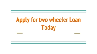 Two Wheeler Loan
