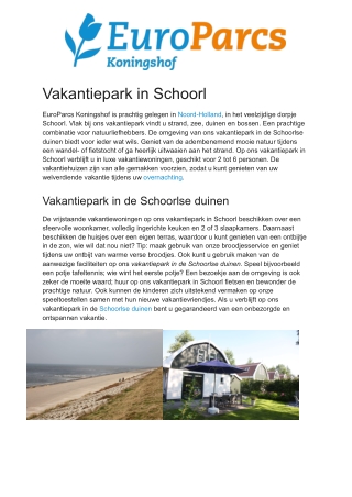 EuroParcs Koningshof - Vakantiepark Schoorl
