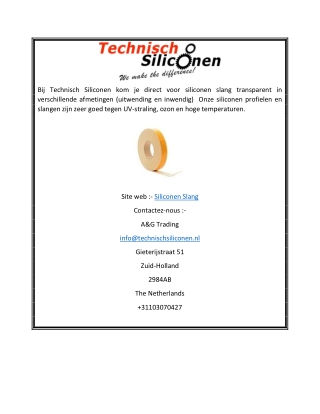 Siliconen Slang Technischsiliconen.nl