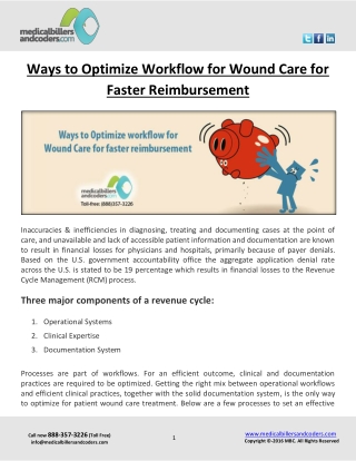 Ways to Optimize Workflow for Wound Care for Faster Reimbursement