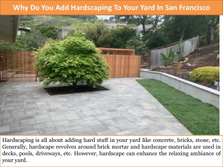Why Do You Add Hardscaping To Your Yard In San Francisco