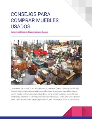 Venta de Mobiliario de Segunda Mano en Canarias