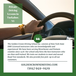 Private Driving Lessons in Tuckahoe, NY
