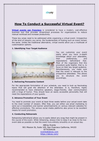 How To Conduct a Successful Virtual Event