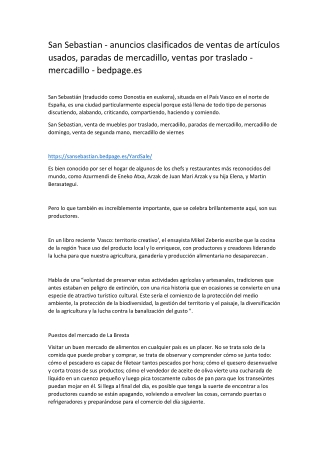 San Sebastian - anuncios clasificados de ventas de artículos usados, paradas de mercadillo, ventas por traslado - mercad