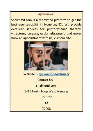 Eye Doctor Houston Tx  Shaikhmd.com