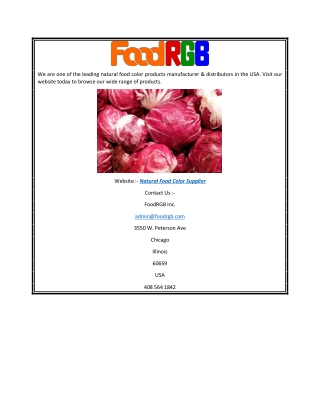 Natural Food Color Supplier Foodrgb.com