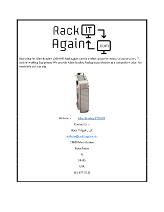 Allen-bradley 1769-if8 Rackitagain.com