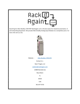 Allen-bradley 1769-of4 Rackitagain.com