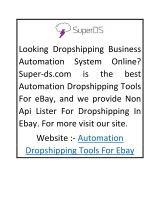 Automation Dropshipping Tools for Ebay | Super-ds.com