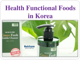 Health Functional Foods in Korea
