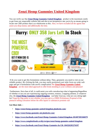 Zenzi Hemp Gummies United Kingdom