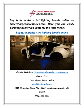 Buy Tesla Model Y Led Lighting Bundle Online | Superchargedaccessories.com