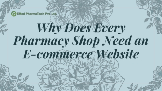 6 Reasons: Pharmacy Shop Needs An Ecommerce Website