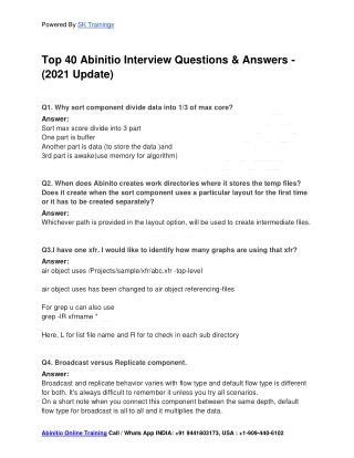 Top Abinitio Interview Questions & Answers 2021