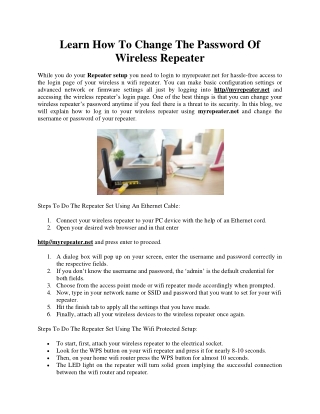Learn How To Change The Password Of Wireless Repeater