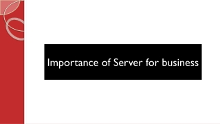 Importance of Server for business