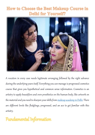 How to Choose the Best Makeup Course in Delhi for Yourself?