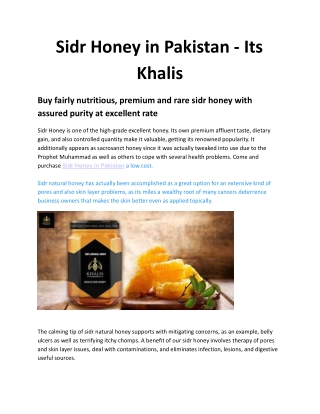 Sidr Honey in Pakistan